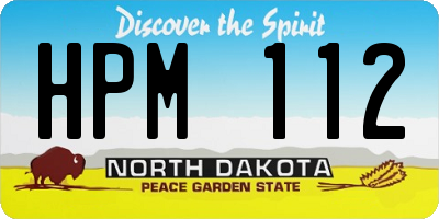 ND license plate HPM112