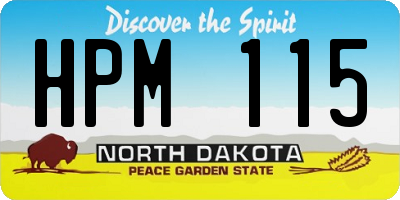 ND license plate HPM115