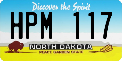 ND license plate HPM117
