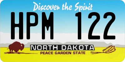 ND license plate HPM122