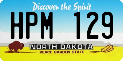 ND license plate HPM129