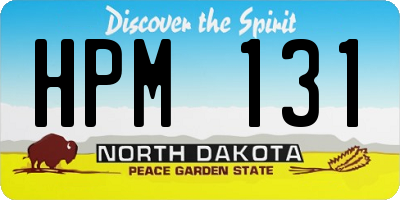 ND license plate HPM131
