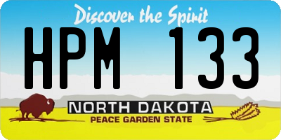 ND license plate HPM133