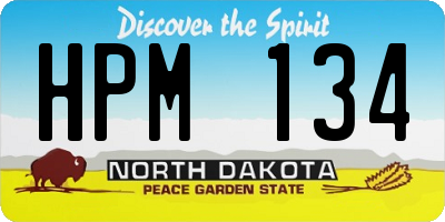 ND license plate HPM134