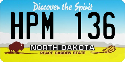 ND license plate HPM136