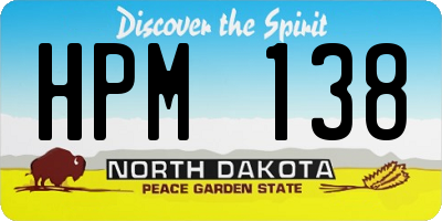 ND license plate HPM138