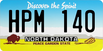 ND license plate HPM140