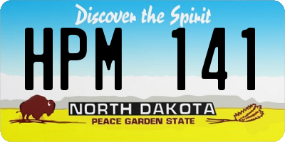 ND license plate HPM141