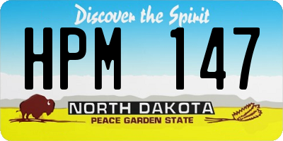 ND license plate HPM147