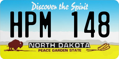 ND license plate HPM148