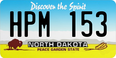 ND license plate HPM153