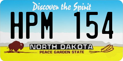 ND license plate HPM154