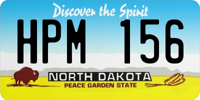 ND license plate HPM156