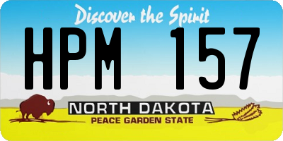 ND license plate HPM157