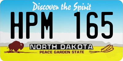 ND license plate HPM165