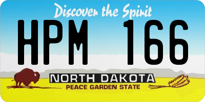 ND license plate HPM166