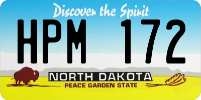 ND license plate HPM172