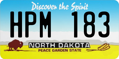 ND license plate HPM183
