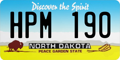 ND license plate HPM190