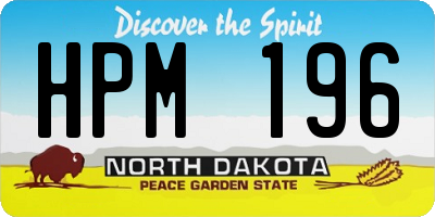 ND license plate HPM196