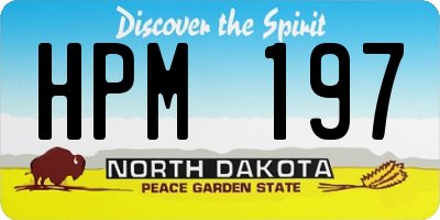 ND license plate HPM197