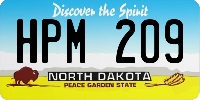 ND license plate HPM209