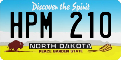 ND license plate HPM210