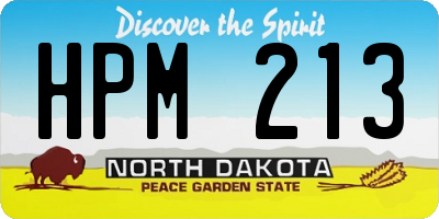 ND license plate HPM213