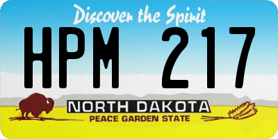 ND license plate HPM217