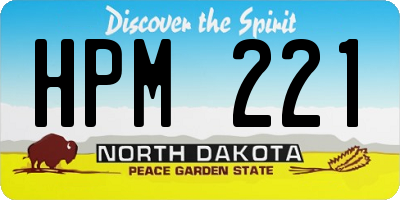 ND license plate HPM221