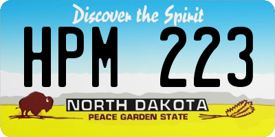 ND license plate HPM223