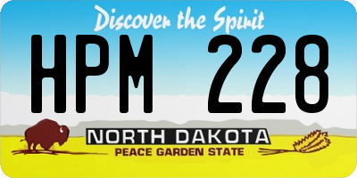 ND license plate HPM228