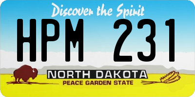 ND license plate HPM231