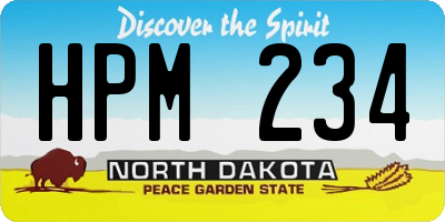ND license plate HPM234