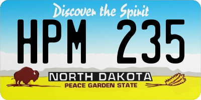 ND license plate HPM235
