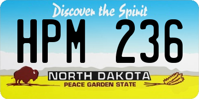 ND license plate HPM236