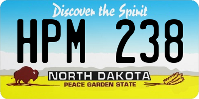 ND license plate HPM238