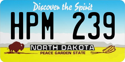 ND license plate HPM239