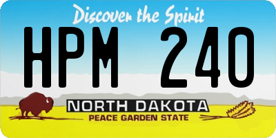 ND license plate HPM240