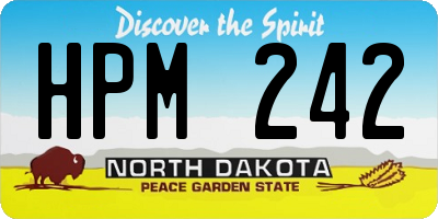 ND license plate HPM242