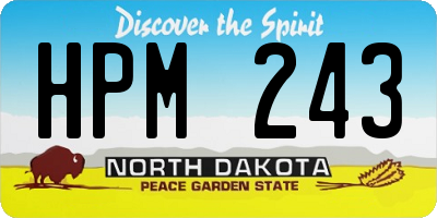ND license plate HPM243