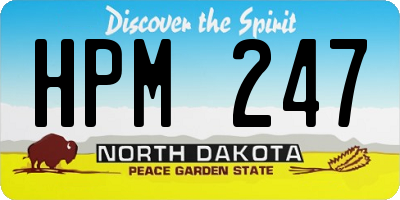 ND license plate HPM247