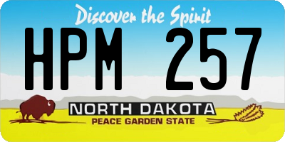 ND license plate HPM257