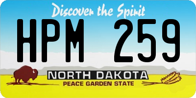 ND license plate HPM259