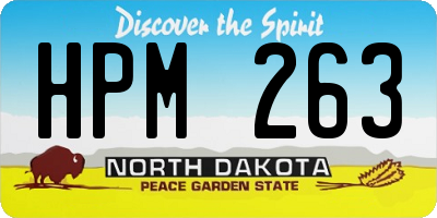 ND license plate HPM263