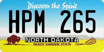 ND license plate HPM265