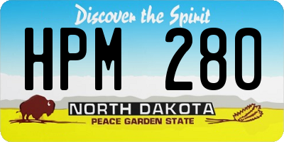ND license plate HPM280