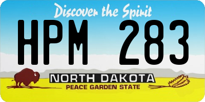 ND license plate HPM283