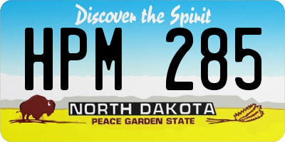 ND license plate HPM285