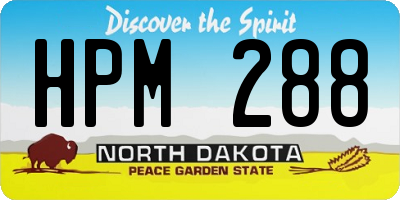 ND license plate HPM288